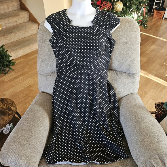 Homraine 2X Black Polka Dot Retro Pin-Up Rockabilly 50's Dress Stretch AL-2104 - Picture 3 of 12